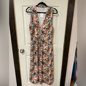 Garnet Hill Floral Wrap Maxi Dress